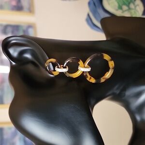 Brown and tan  2 1/2 inch earrings.